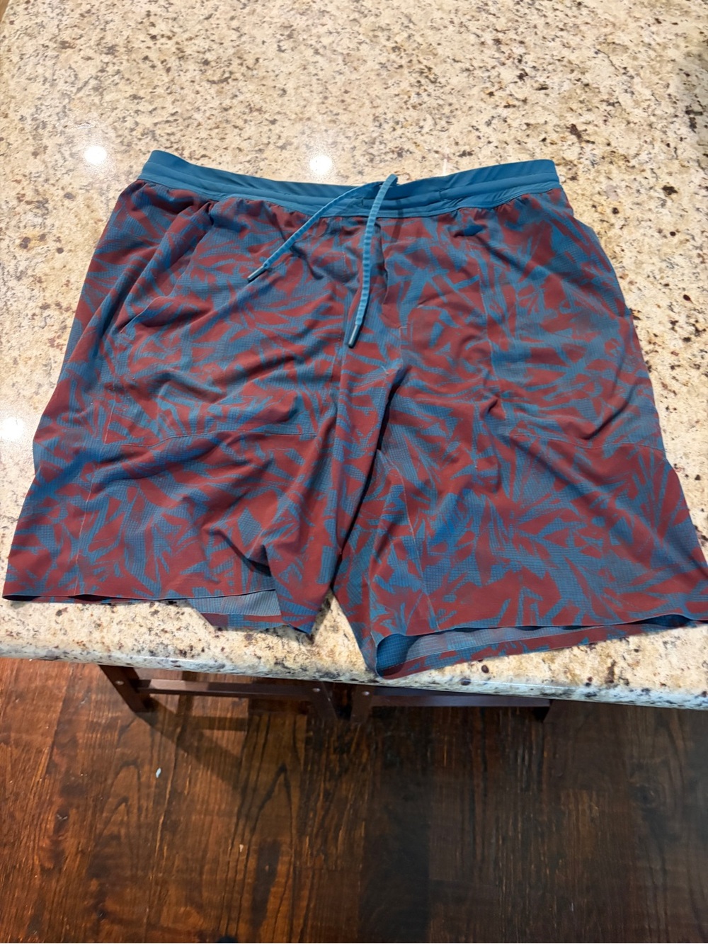 lululemon athletica Teal and Burgundy Athletic Shorts